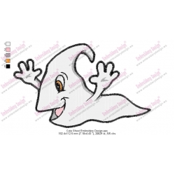 Cute Ghost Embroidery Design